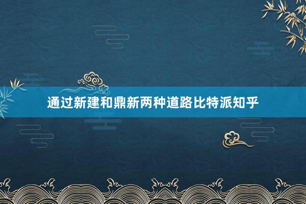 通过新建和鼎新两种道路比特派知乎