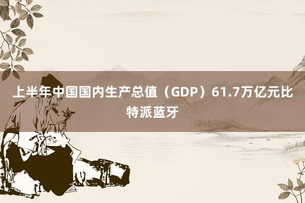 上半年中国国内生产总值（GDP）61.7万亿元比特派蓝牙