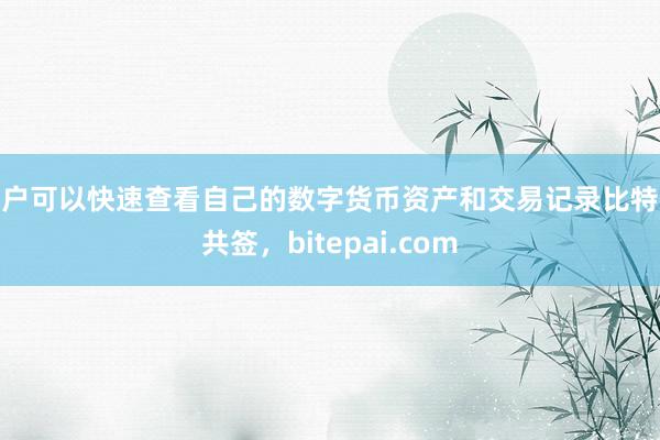 用户可以快速查看自己的数字货币资产和交易记录比特派共签，bitepai.com