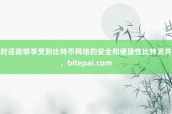 同时还能够享受到比特币网络的安全和便捷性比特派共签，bitepai.com