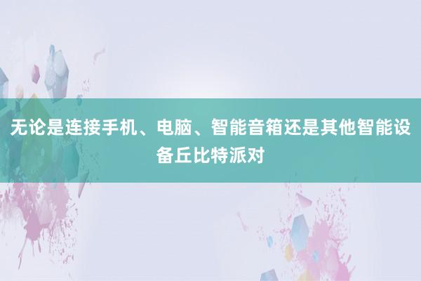 无论是连接手机、电脑、智能音箱还是其他智能设备丘比特派对