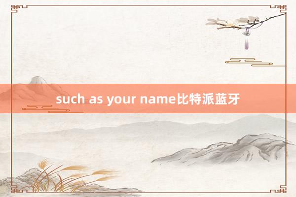 such as your name比特派蓝牙