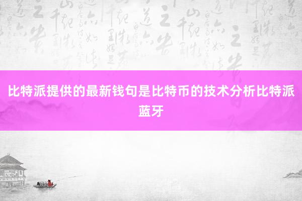 比特派提供的最新钱句是比特币的技术分析比特派蓝牙