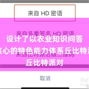 设计了以农业知识问答为核心的特色能力体系丘比特派对