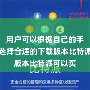 用户可以根据自己的手机系统选择合适的下载版本比特派可以买