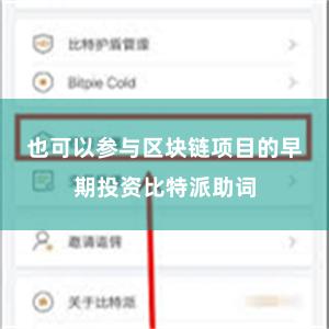 也可以参与区块链项目的早期投资比特派助词