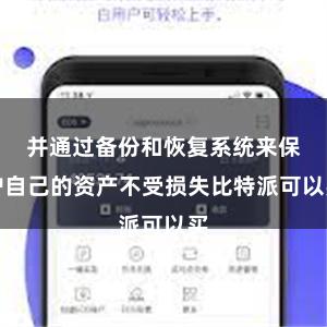 并通过备份和恢复系统来保护自己的资产不受损失比特派可以买